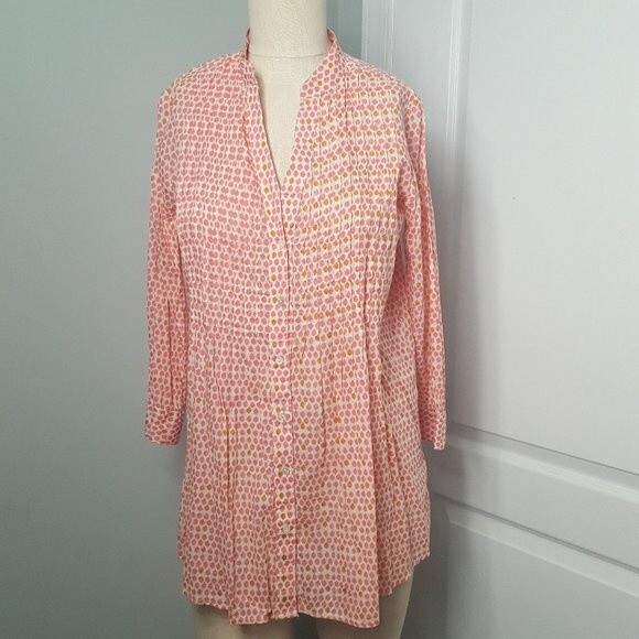 Rock Flower Paper Pink Dot Tunic Top - Picture 1 of 7